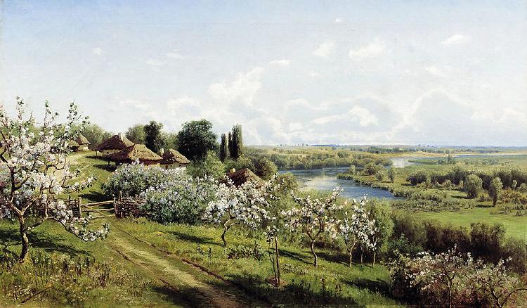 Nikolay Sergeyev Apple blossom. In Little Russia Norge oil painting art